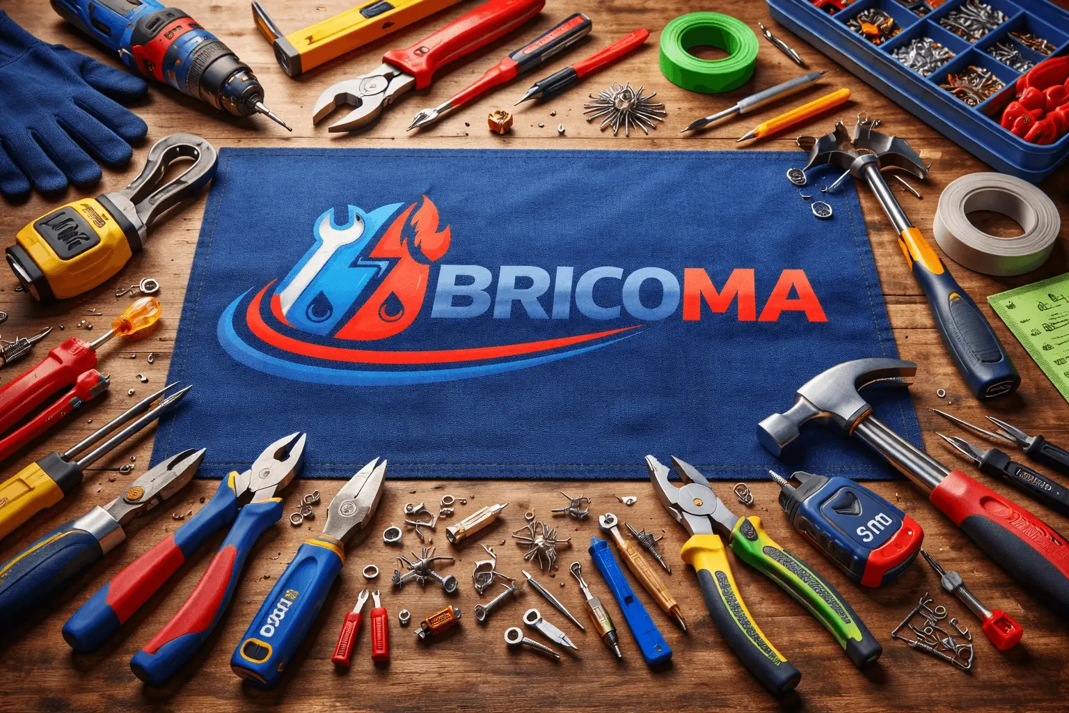 Outils de bricolage professionnels sur un établi